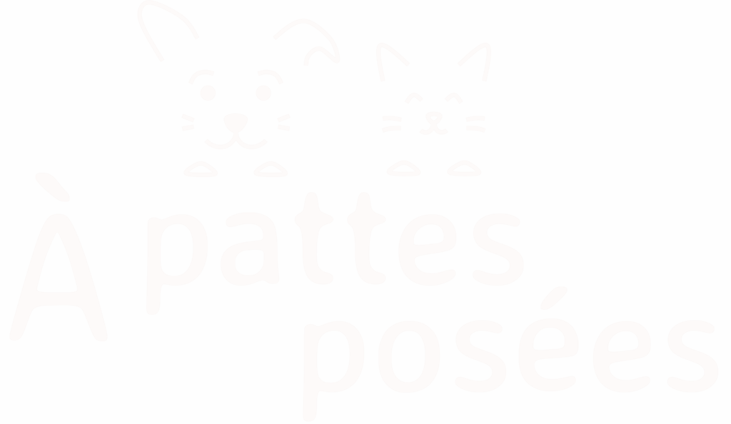 logo de À pattes posées de couleur blanche
